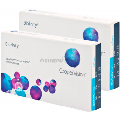 Контактные линзы Biofinity 12 линз (2 упаковки по 6 линз) CooperVision 