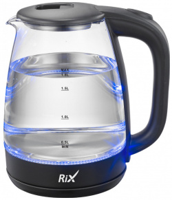 Чайник электрический RIX RKT 1820G 1 8 л прозрачный  черный