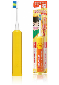 Детская электрическая звуковая зубная щётка Hapica Kids желтая DBK 1Y 3 10 лет 1 шт 