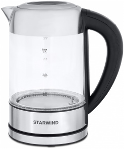 Чайник электрический STARWIND SKG5213 1 7 л прозрачный  серебристый
