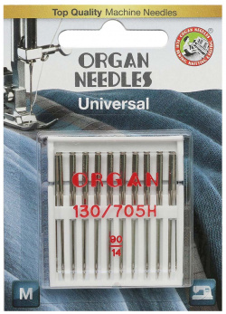 Иглы Organ универсальные 10/90 для бытовых швейных машин со