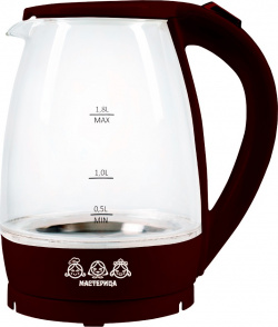 Чайник электрический Мастерица ЕК 1801G 1 8 л прозрачный  коричневый