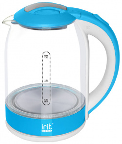 Чайник электрический Irit IR 1914 1 8 л прозрачный  голубой