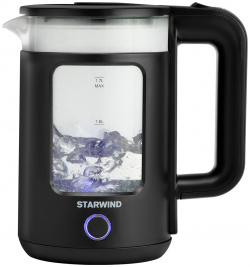Чайник электрический STARWIND SKG1053 1 7 л черный  прозрачный