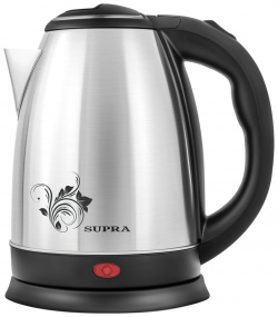 Чайник электрический Supra KES 1802S 1 8 л серебристый  черный