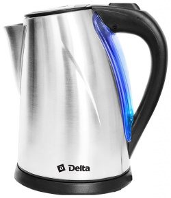 Чайник электрический Delta DL 1033 2 л серебристый  черный