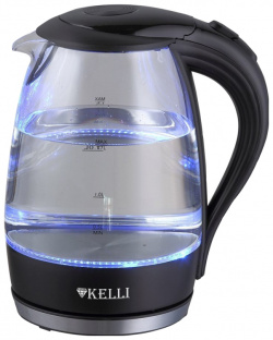 Чайник электрический KELLI KL 1483 1 7 л прозрачный  черный