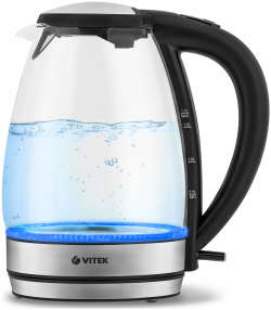 Чайник электрический VITEK VT 7046 1 7 л прозрачный  серебристый черный
