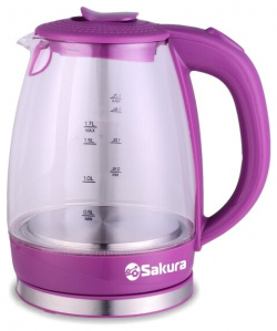 Чайник электрический SAKURA SA 2717V 1 7 л прозрачный  фиолетовый