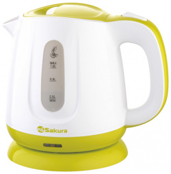 Чайник электрический SAKURA SA 2347GW 1 л белый  зеленый
