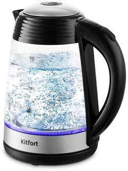 Чайник электрический Kitfort КТ 6125 1 7 л черный  прозрачный