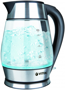 Чайник электрический VITEK VT 7037 1 8 л серебристый  черный Электрочайник