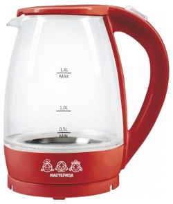 Чайник электрический Мастерица ЕК 1801G 1 8 л прозрачный  красный
