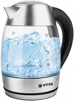 Чайник электрический VITEK VT 7047 1 8 л серебристый  прозрачный