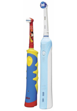 Электрическая зубная щетка Braun Oral B 500 (D16 513 U+D10 51K) White  Pro D16 + Mickey Kids