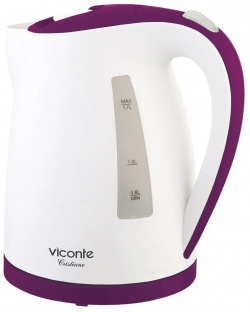 Чайник электрический Viconte VC 3303 1 7 л белый  фиолетовый Cristiane