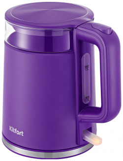 Чайник электрический Kitfort КТ 6124 1 2 л прозрачный  фиолетовый