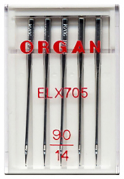 Иглы "Organ" для распошивальных машин EL x 705 №90 БШМ упак 5 игл Organ ELX705 90/5 