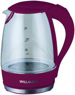Чайник электрический WILLMARK WEK 1708G 1 7 л красный  прозрачный УТ000014139