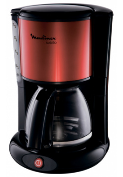 Капельная кофеварка Moulinex Subito FG360D10 Red/Black Яркая