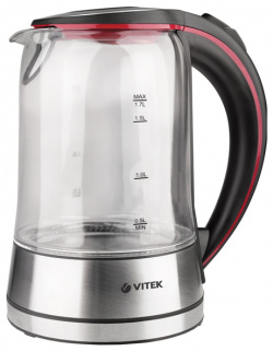 Чайник электрический VITEK VT 7009TR 1 7 л серебристый  черный