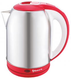 Чайник электрический SAKURA SA 2164WR красный белый 2 5 л серебристый