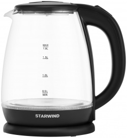 Чайник электрический STARWIND SKG1055 1 8 л черный  прозрачный