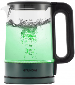 Чайник электрический HYUNDAI HYK S4805 1 7 л зеленый  прозрачный