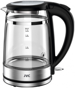 Чайник электрический JVC JK KE1815 1 7 л прозрачный  серебристый черный Объем