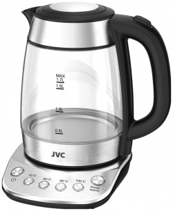 Чайник электрический JVC JK KE1825 1 7 л прозрачный  серебристый черный