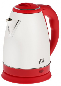Чайник электрический HomeStar HS 1028 1 8 л серебристый  красный Р00007749