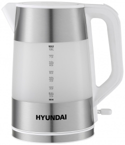 Чайник электрический HYUNDAI HYK P4025 1 9 л белый  серебристый