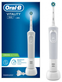 Электрическая зубная щетка Oral B Vitality CrossAction D100 413 1 белый 0095