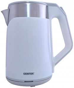 Чайник электрический Centek CT 0023 2 л белый  серебристый White