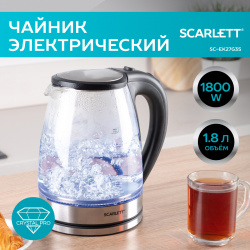 Чайник электрический Scarlett SC EK27G35 1 8 л прозрачный  серебристый