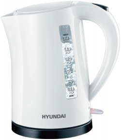 Чайник электрический HYUNDAI HYK P1409 1 7 л белый  черный