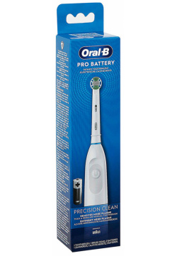 Электрическая зубная щетка Oral B Precision Clean Pro Battery белая Toothbrush Adult