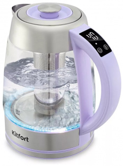 Чайник электрический Kitfort КТ 6624 1 7 л фиолетовый  серый прозрачный Дарит