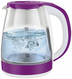 Чайник электрический MAXTRONIC MAX 411 1 8 л белый  фиолетовый УТ 00088954