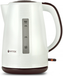 Чайник электрический VITEK VT 7055 W 1 7 л белый  коричневый 1006883