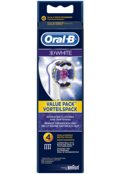 Насадка для зубной щетки Braun Oral B EB18 3D White 3+1шт  3DWhite Экономия 25%
