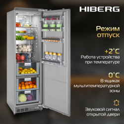 Встраиваемый холодильник Hiberg i RFB 35 NF серый