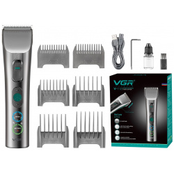 Машинка для стрижки волос VGR Professional V 112 серая Профессиональная