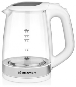 Чайник электрический Brayer BR1040WH 2 л прозрачный  белый 1258710