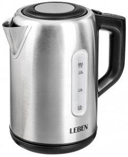 Чайник электрический LEBEN 291 045 1 7 л серебристый  черный