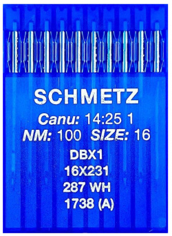 Иглы с тонкой колбой DBx1 №100 Schmetz для промышленной швейной машины shmetzDBx1/№100