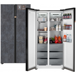 Холодильник Weissgauff WSBS 590 серый 432685 Отдельностоящий