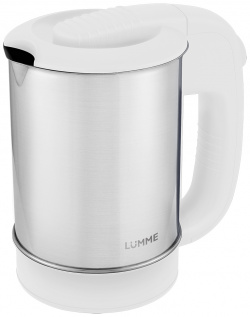Чайник электрический LUMME LU 155 0 5 л белый  серебристый 39162/1 Электрочайник