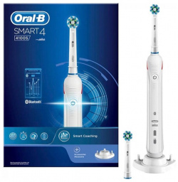 Электрическая зубная щетка Oral B Smart 4 4100S белый D601 524 3