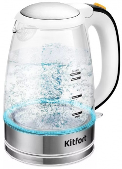 Чайник электрический Kitfort КТ 6627 1 7 л белый  серый прозрачный